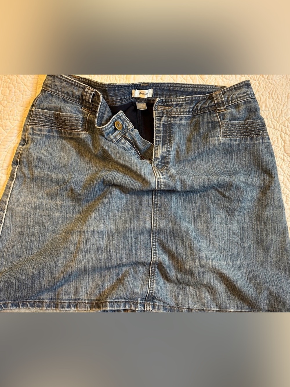 CJ Banks Denim Jean skirt with built in jersey shorts